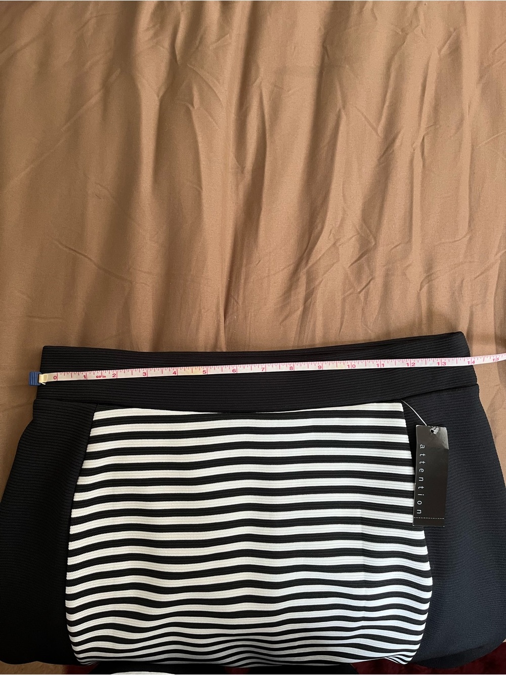 attention Black and White Striped Pencil Skirt - Picture 4 of 6